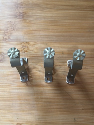 VTG 3 1/4” 3 X Adjustable Curtain Rod Set Brackets 1” Rod Starburst Salvage