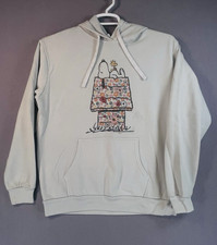 Peanuts Snoopy Hoodie Jacket Sweatshirt Womens Size Medium Woodstock Embroidery