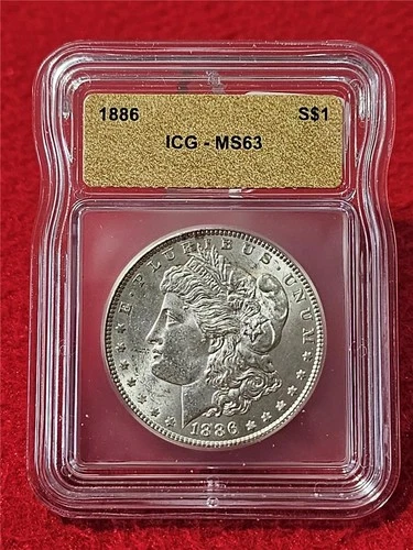 1886  MORGAN SILVER DOLLAR  ICG  MS 63                                   #T1654