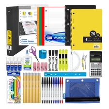 BAZIC Middle High School Kit Supply Box 65 Count for Student 7-12 Grades, Compos