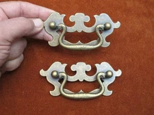 lots 2 Old/Vtg Brass/Bronz Dresser/Credenza/Drawer Doorknob/Pull Antique Tool