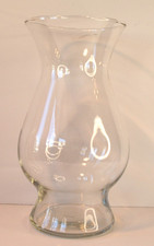 Vintage Clear Glass Bulbous Vase with Flared Rim, 9" high