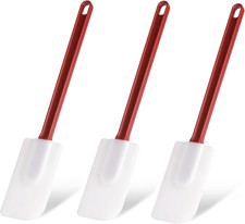3 PCS Commercial Grade Heat Resistant Silicone Spatulas, 9.5-Inch Rubber Spatula