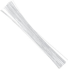 24 Gauge White Floral Wire 16 Inch,50/Package