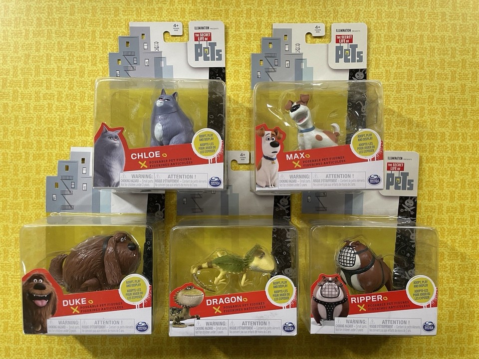 THE SECRET LIFE OF PETS LOT 5 NIP POSEABLE FIGURES MAX CHLOE DUKE ...