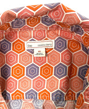 Gap dress extra small orange gray graphic drawstring waist Spring