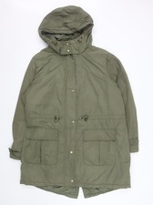 George Womens Green Parka Coat Size 20 Hooded Zip Casual Jacket