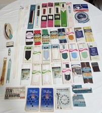 Vintage Lot Sewing Notions Zippers, Bias Tape, Snap Fasteners, Seam Binding Etc.