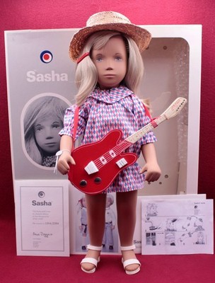 Vtg 16'' Sasha Doll 184A Ltd. Ed.Harlequin Dress,Guitar,Pants,,Sandals,Tag&Box,UK