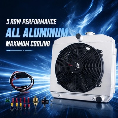 #5057 Radiator Shroud Fan+Relay Fit For 1955-57 Chevy Bel Air Del Ray 150 210 V8