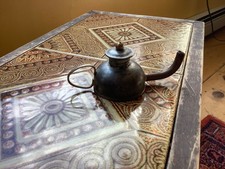 Antique Vintage Unusual 2 Folk Art Miniature Finger Lamp Burner Heater Wick