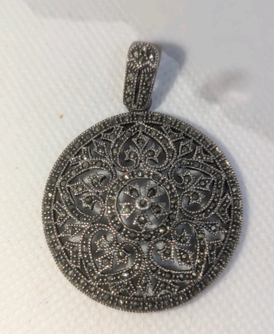 925 CFI Sterling Silver Round Openwork Pendant