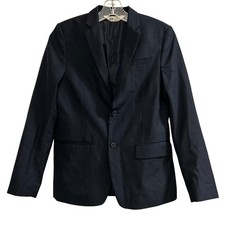 H M Boys Navy Blue Two Button Blazer Jacket Size 16