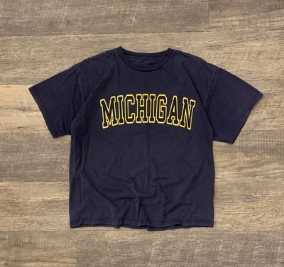 Y2K 2000s Michigan Wolverines Spellout Faded Shirt