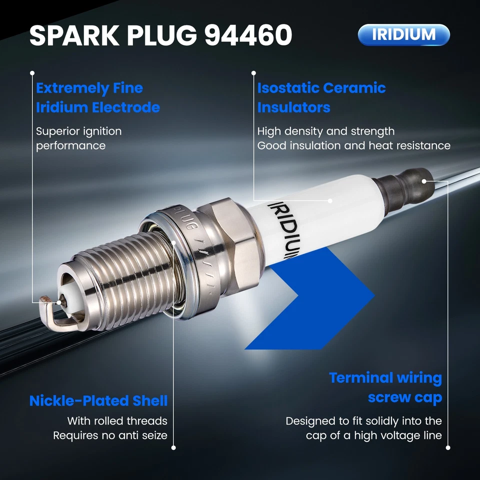 94460 6PCS Spark Plugs For Audi S5 2010-2017 3.0L V6 - Изображение 3 из 4