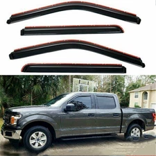 For 17-22 FORD F250 F350 Crew Cab SMOKE In-Channel Window Door Visor Rain Guards