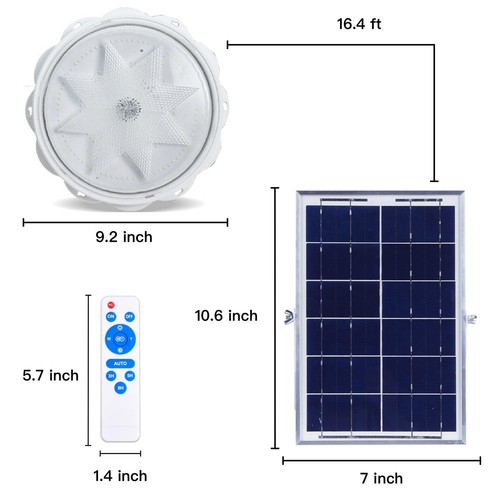 Solar Lights Indoor Home, Solar Shed Lights, Solar Porch Ceiling Light with R... - Picture 5 of 7
