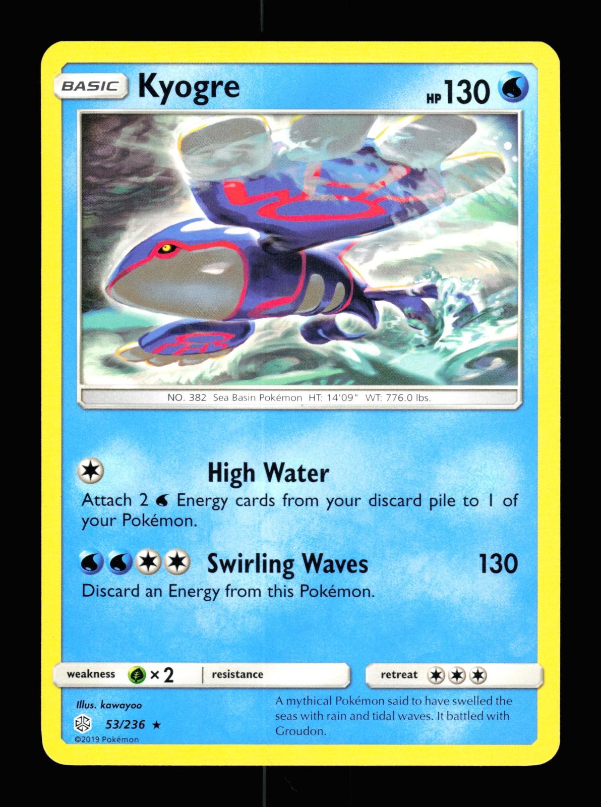 Kyogre 53/236 Rare Cosmic Eclipse Pokemon 2019 LP kawayoo