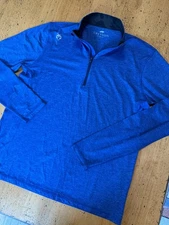 Greyson Golf 1/4 Zip Guide Sport Pullover M Maltese Dark Blue Heather Tour Issue