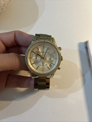 Michael Kors MK6356 Ritz Damen Armbanduhr 37mm Quarz Chronograph Gold