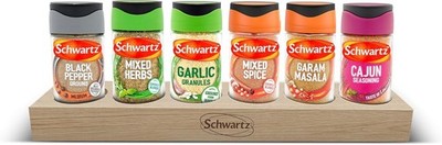 Schwartz Gewürzregal aus Holz | Modernes Buchenholz Design | Platzsparende Küche... 