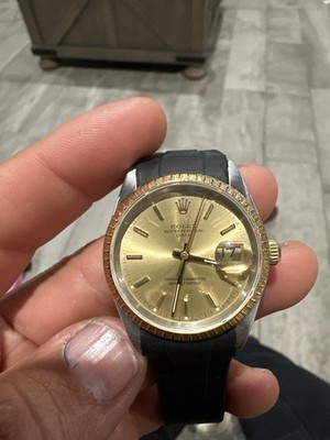 Rolex 15223 Oyster Perpetual Date Two Tone Champagne Dial w/ Papers 34mm  1992