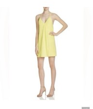 Alice And Olivia Guerra Y Racer Back Dress Neon Yellow. Size L .95% Silk Summer