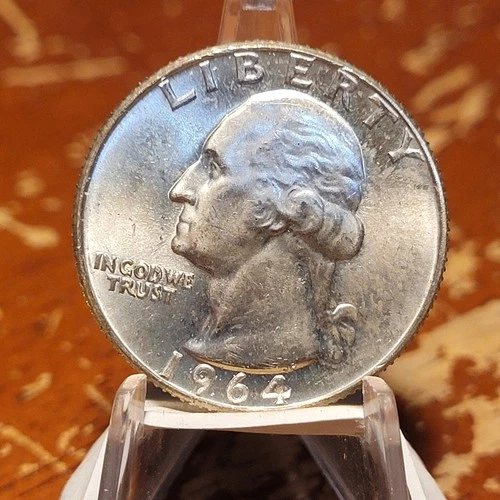1964 D Washington Quarter BU Uncirculated Mint State 90% Silver 25c US Coin