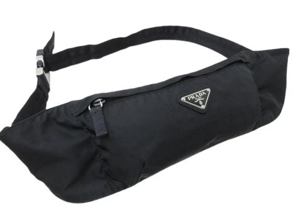 Prada Body Bag Triangle Logo Waist Bag - Black Nylon Unisex Triangle Logo - Image 2 of 4