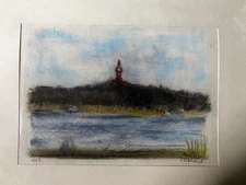 Tobias Nicklitzsch *1982 Berlin Pastel View Of The Lake And Grunewald Tower