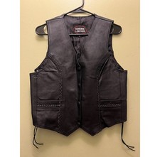 Wilson  s Genuine Leather Bikers Vest, Size Small