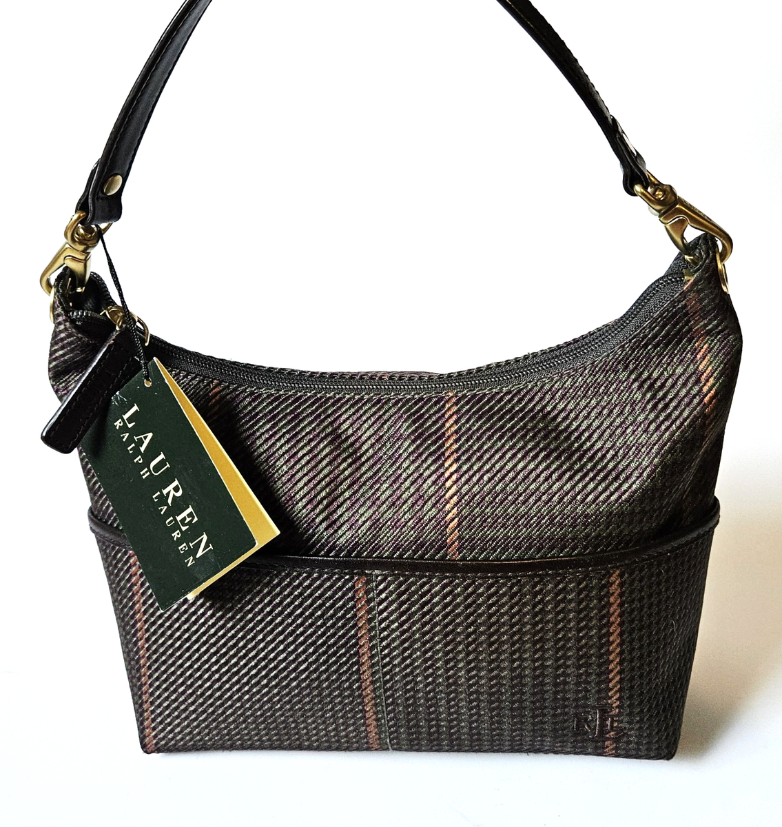 Vintage Ralph Lauren Small Bag Shoulder Pouch Houndstooth Plaid