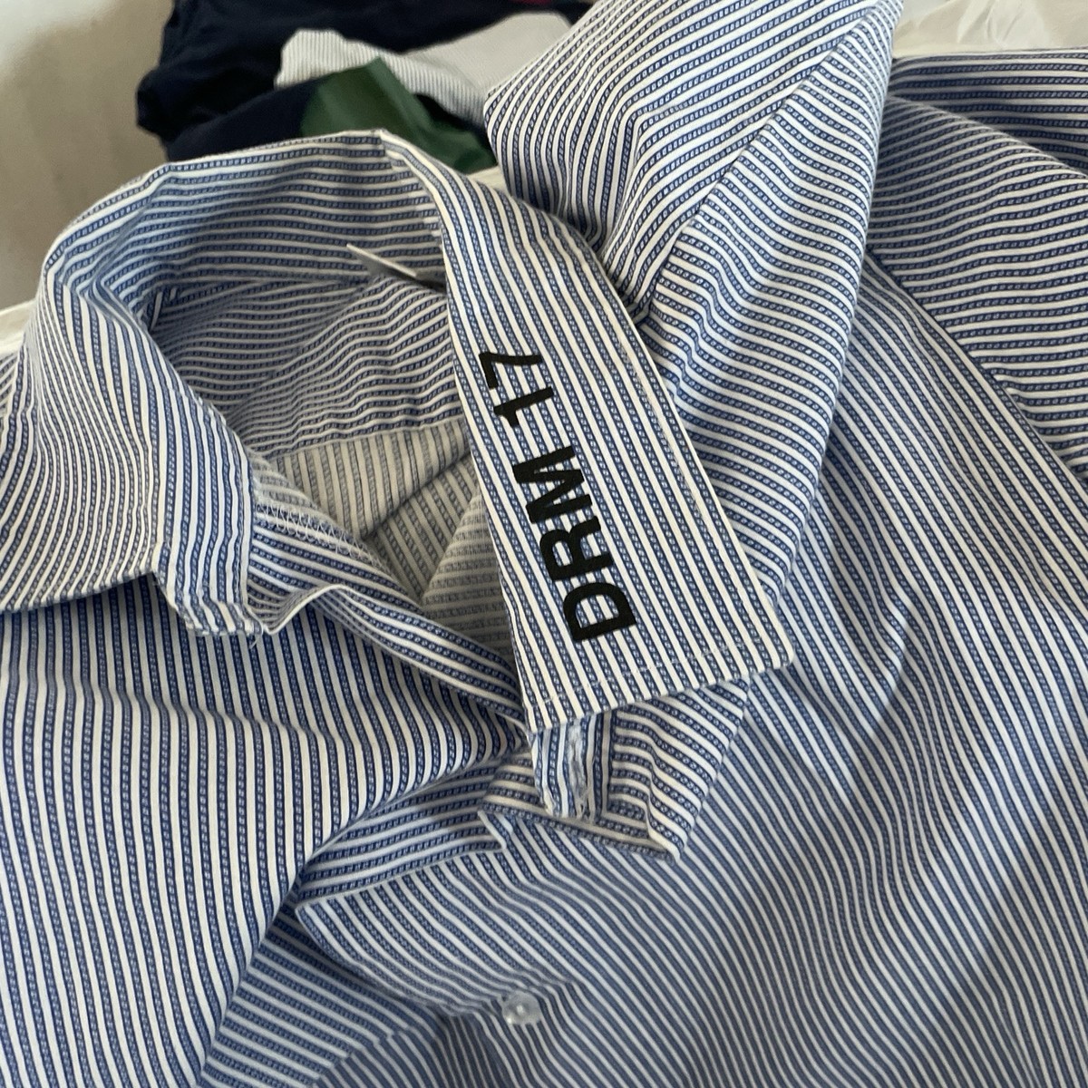 HMP Prison Shirt, blue and white striped 20