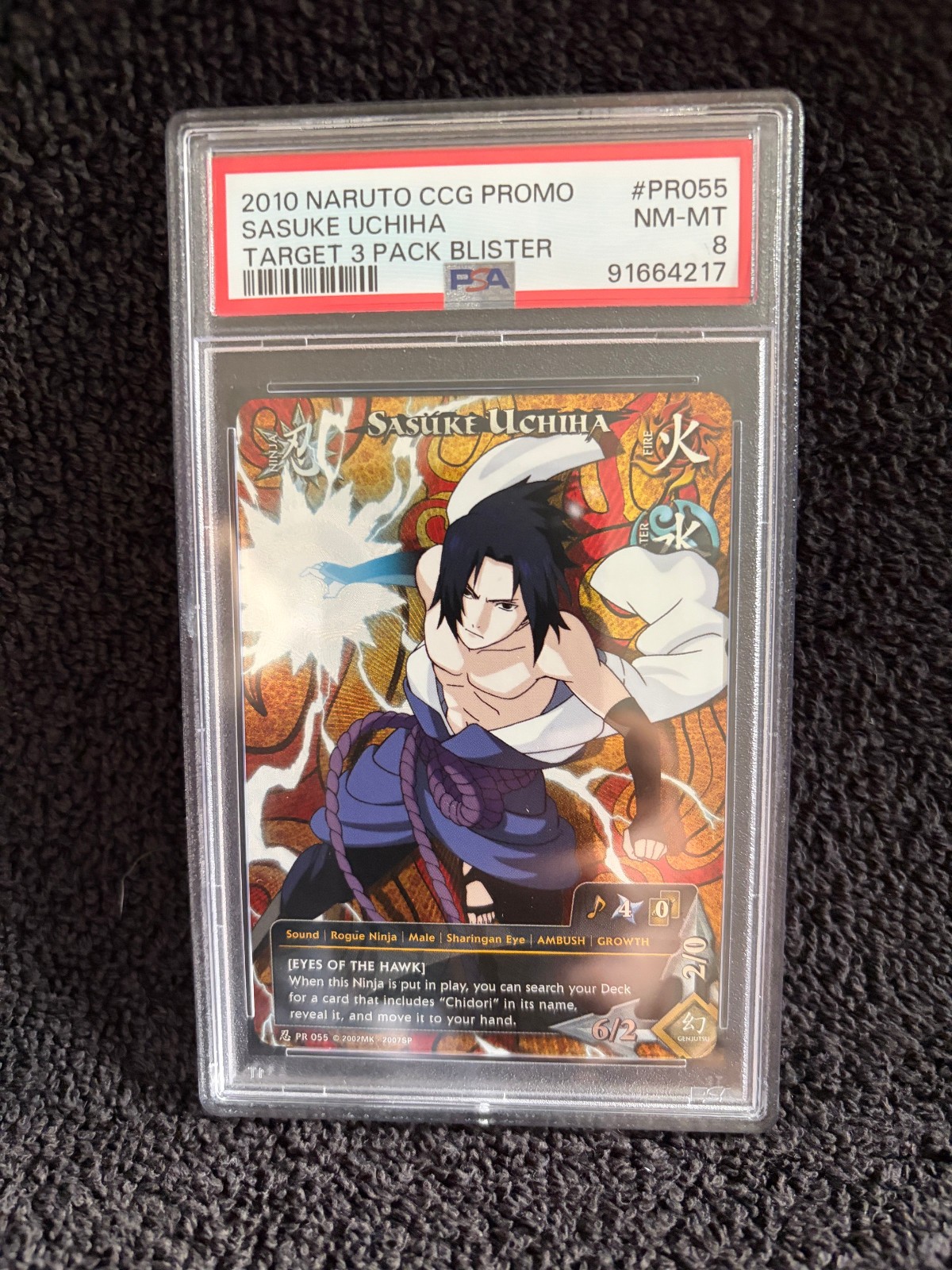2010 Naruto CCG PROMO PR055 FOIL Sasuke Uchiha NM-MT 8 PSA91664217 Authentic view 2