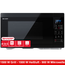 Mikrowelle Grill Heißluft Air Fryer 4in1 Garraum 26L Schwarz 900W /1500W NEU