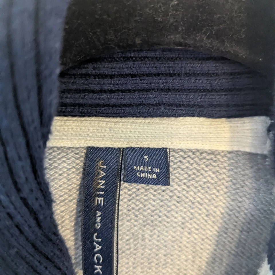 Janie and Jack Niño Gris Azul Bulldog Cárdigan Suéter Chal Cuello 5 Foto 2 de 4