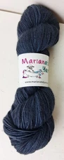 Superwash Merino Wool Cashmere Nylon Blend Dark Blue Yarn 100gr Fingering Weight