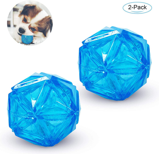 PEDOMUS Light up Dog Ball Squeaky Balls for Dogs Elastic Flash LED Dog