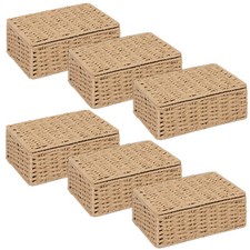 ARPAN Paper Rope Storage Basket With Lid for Home/Office Gifts Hamper- Pack of 6