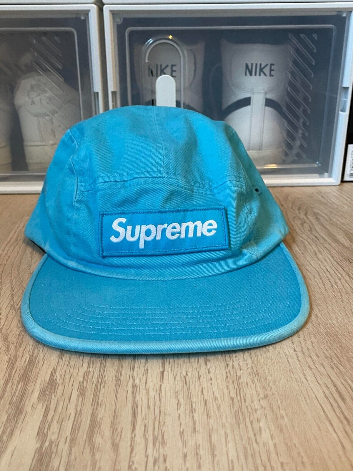 Supreme Washed Chino Twill Camp Cap 'Neon Blue'