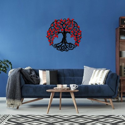 1* Wall Art Decor Round Hanging Metal Iron Sculpture Garden Tree Of Life 30*30cm