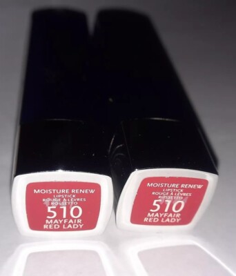 2 Rimmel Moisture Renew Lipstick # 510 Mayfair Red Lady