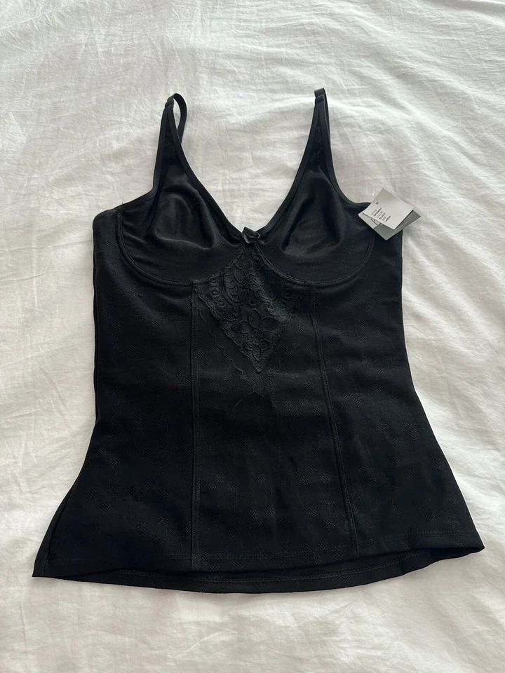 Nuevo - (2) Camisola moldeadora Biatta Intimates para mujer negra y nude, grande Foto 4 de 4