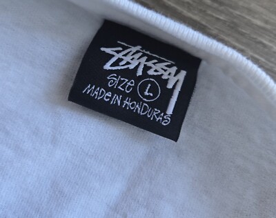 Stussy Sport Script Logo T-Shirt White Mens Size Large S/S