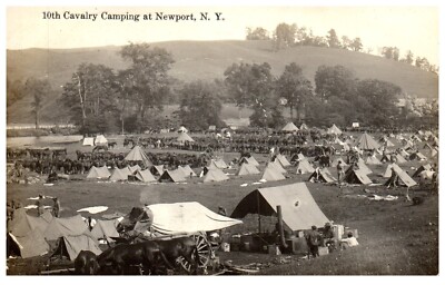 RPPC Newport New York 10th Calvary Camping Posted 1914 Postcard F.E. Mohr