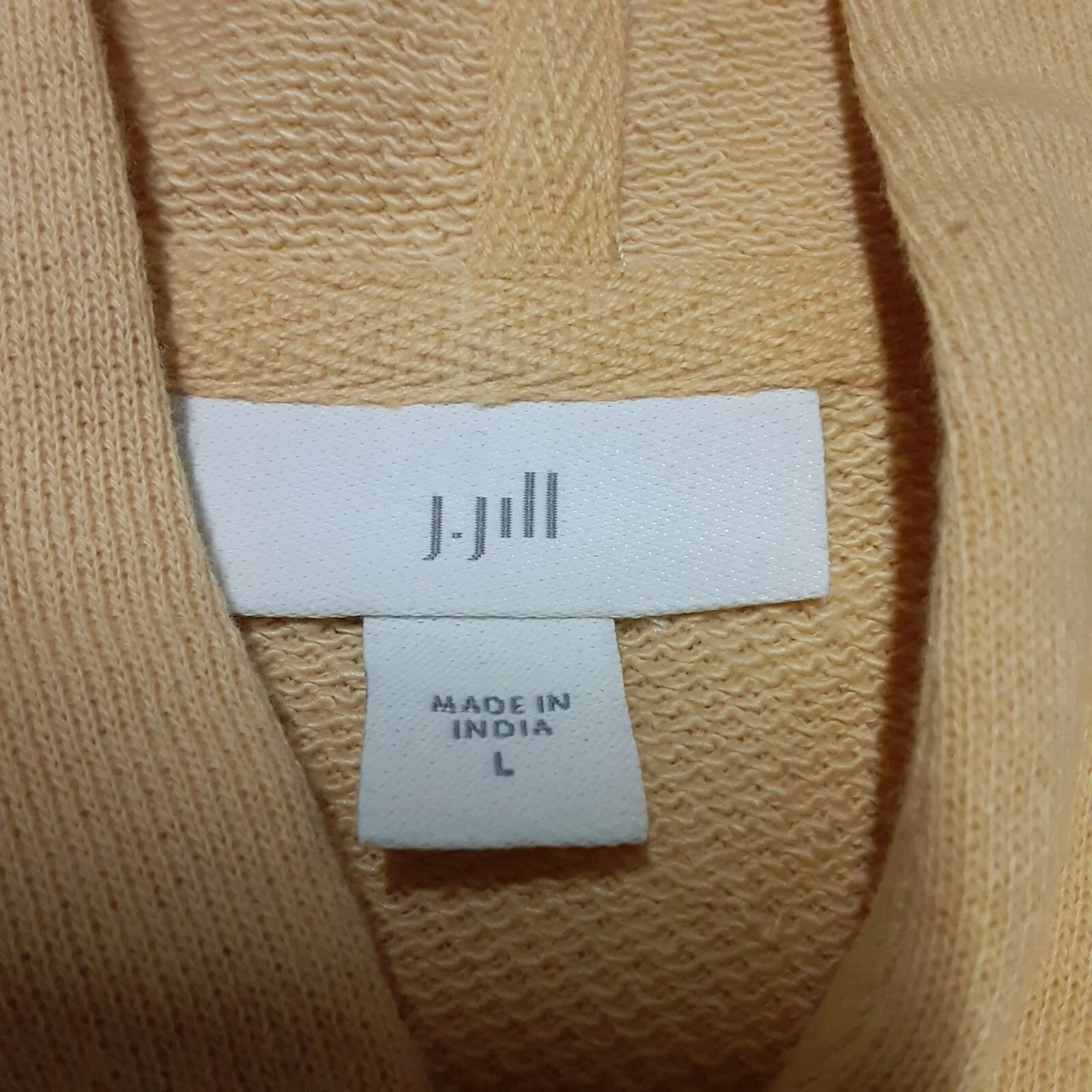 VETEMENTS Felpa con cappuccio J. Jill donna taglia L leggera senape cotone manica lunga