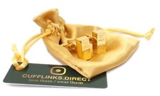 Gold Bullion Bar Cuff Links (Gold Plated) Mens Gift By CUFFLINKS DIRECT