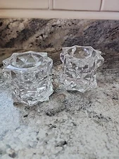 Vintage Mikasa Sparkling Star Crystal Candle Stick or Tea Light Votive Holders