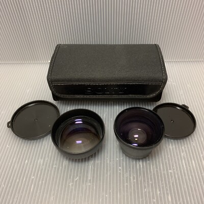 SONY Tele Conversion Lens VCL-1437A & Wide Conversion Lens VCL-0637A Set w/ Case