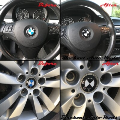 Car Emblem Decals Gloss Black Vinyl Emblem Overlays For BMW – Hood, Trunk, Wheel, Fender Decals – Easy Apply, High-Gloss Finish Gloss Black Vinyl Decals - Foto 2